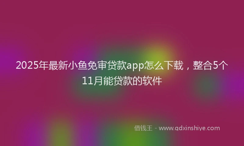 2025年最新小鱼免审贷款app怎么下载，整合5个11月能贷款的软件