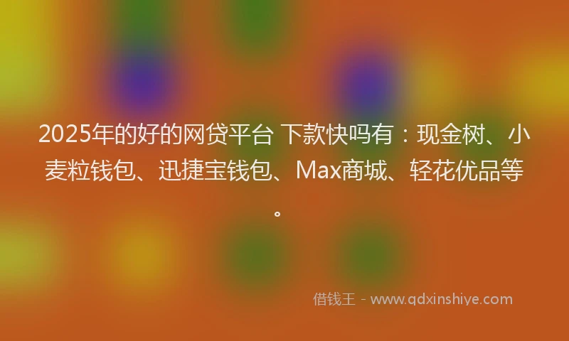 2025年的好的网贷平台 下款快吗有：现金树、小麦粒钱包、迅捷宝钱包、Max商城、轻花优品等。