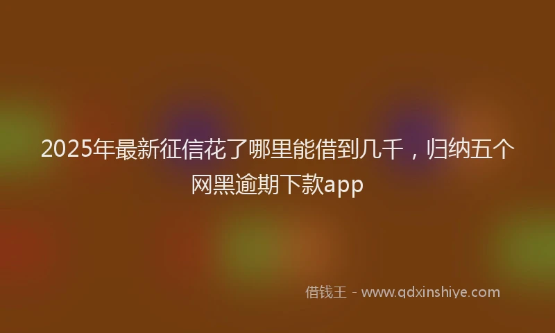 2025年最新征信花了哪里能借到几千，归纳五个网黑逾期下款app