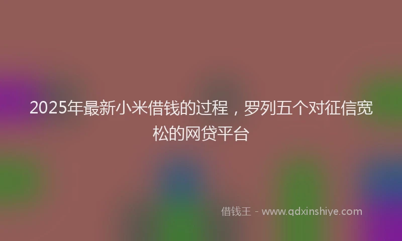 2025年最新小米借钱的过程，罗列五个对征信宽松的网贷平台
