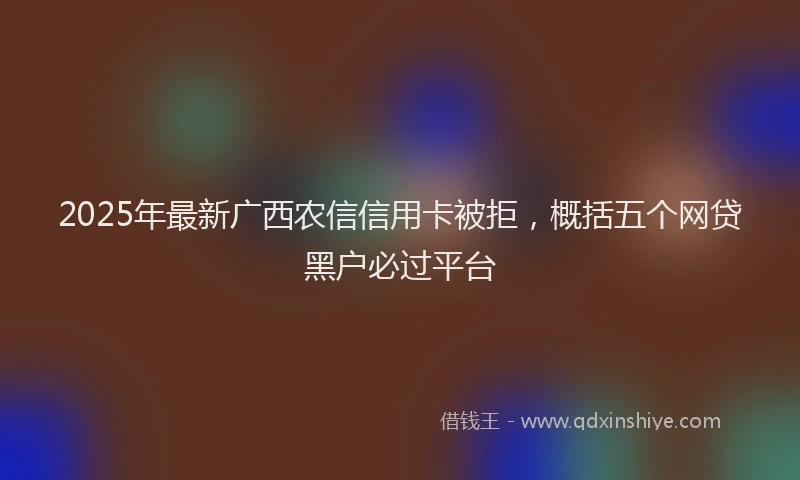 2025年最新广西农信信用卡被拒，概括五个网贷黑户必过平台