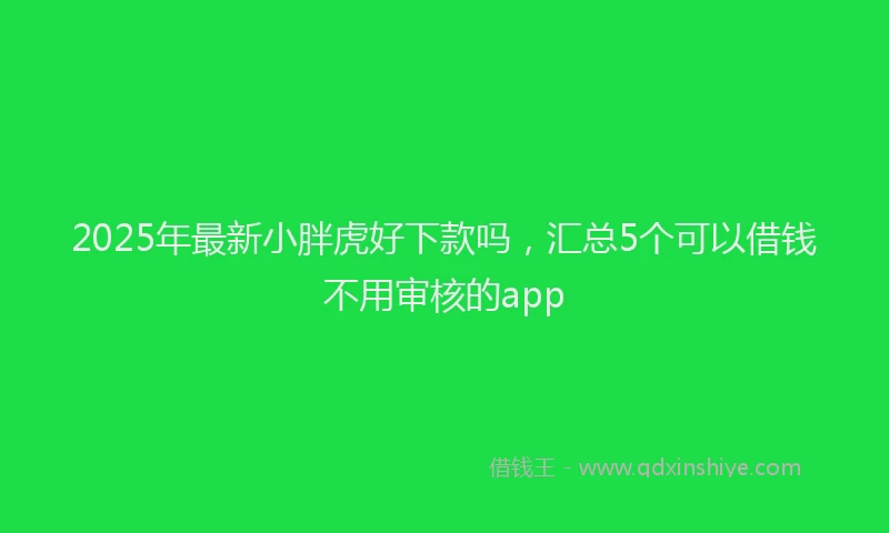 2025年最新小胖虎好下款吗，汇总5个可以借钱不用审核的app