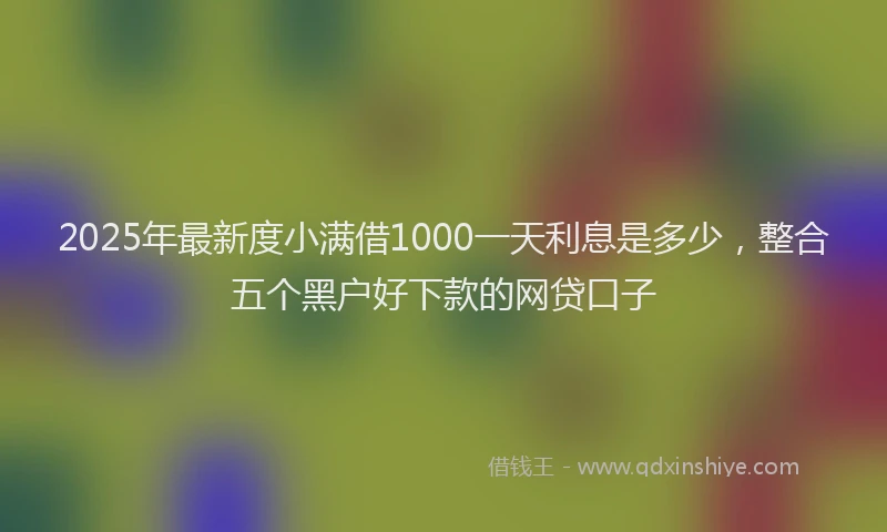 2025年最新度小满借1000一天利息是多少，整合五个黑户好下款的网贷口子