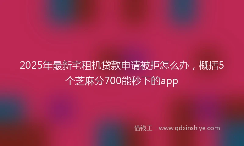 2025年最新宅租机贷款申请被拒怎么办，概括5个芝麻分700能秒下的app