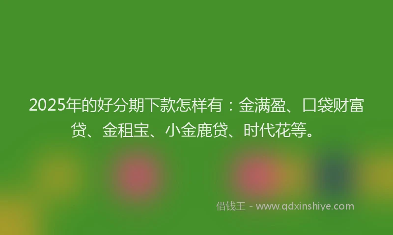 2025年的好分期下款怎样有：金满盈、口袋财富贷、金租宝、小金鹿贷、时代花等。
