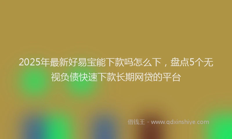 2025年最新好易宝能下款吗怎么下，盘点5个无视负债快速下款长期网贷的平台