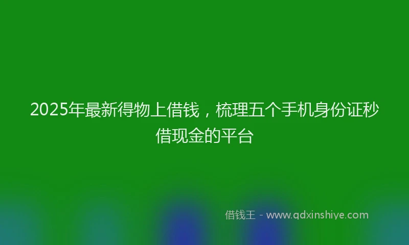 2025年最新得物上借钱，梳理五个手机身份证秒借现金的平台