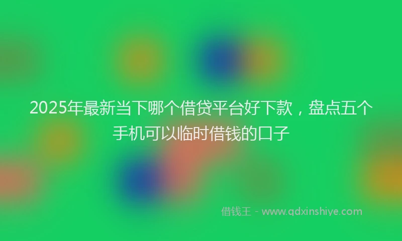 2025年最新当下哪个借贷平台好下款，盘点五个手机可以临时借钱的口子