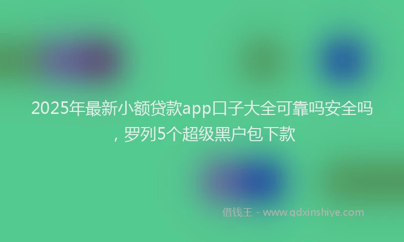 2025年最新小额贷款app口子大全可靠吗安全吗，罗列5个超级黑户包下款