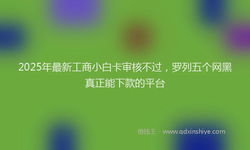2025年最新工商小白卡审核不过，罗列五个网黑真正能下款的平台