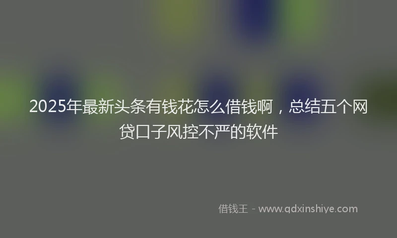 2025年最新头条有钱花怎么借钱啊，总结五个网贷口子风控不严的软件