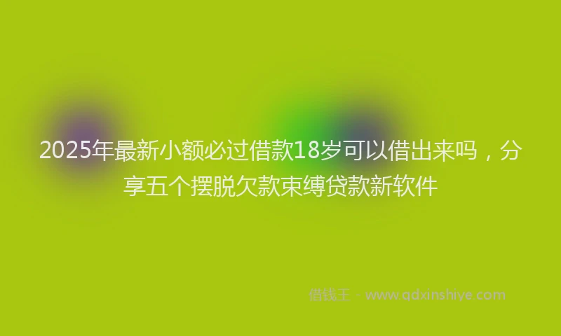 2025年最新小额必过借款18岁可以借出来吗，分享五个摆脱欠款束缚贷款新软件