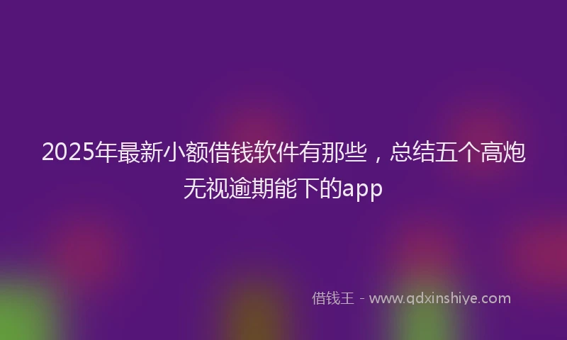 2025年最新小额借钱软件有那些，总结五个高炮无视逾期能下的app