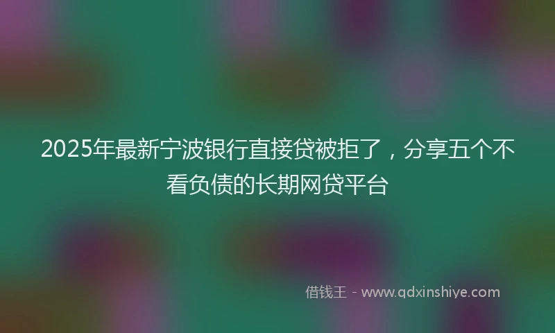2025年最新宁波银行直接贷被拒了，分享五个不看负债的长期网贷平台
