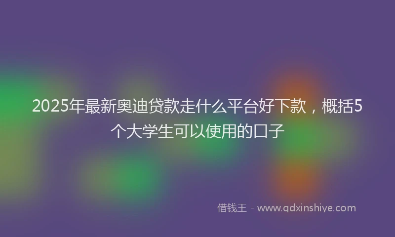 2025年最新奥迪贷款走什么平台好下款，概括5个大学生可以使用的口子