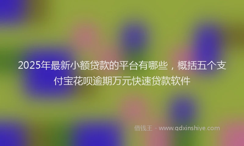 2025年最新小额贷款的平台有哪些，概括五个支付宝花呗逾期万元快速贷款软件