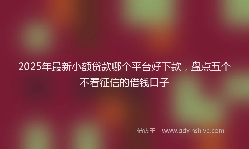 2025年最新小额贷款哪个平台好下款，盘点五个不看征信的借钱口子