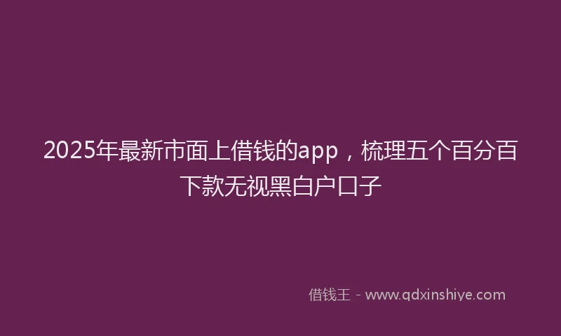 2025年最新市面上借钱的app，梳理五个百分百下款无视黑白户口子