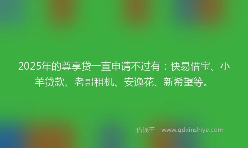 2025年的尊享贷一直申请不过有：快易借宝、小羊贷款、老哥租机、安逸花、新希望等。