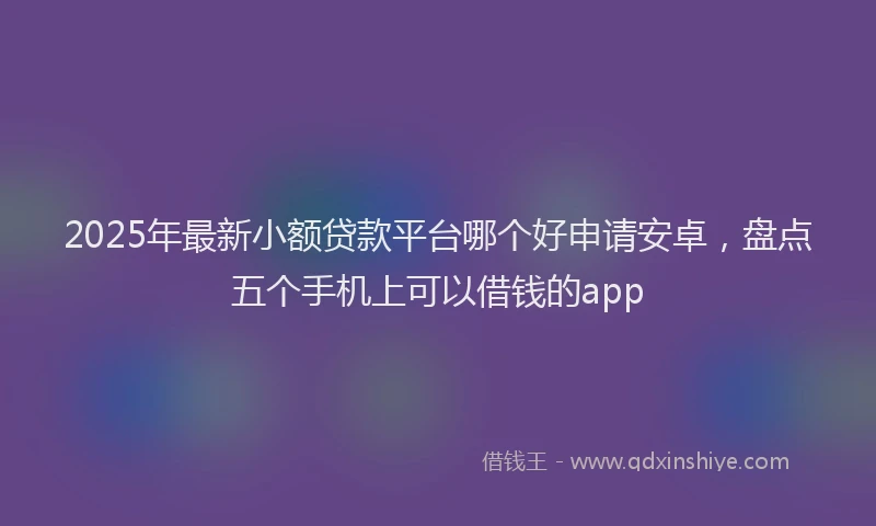 2025年最新小额贷款平台哪个好申请安卓，盘点五个手机上可以借钱的app