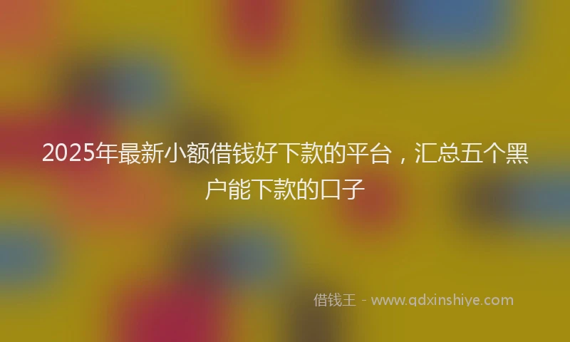 2025年最新小额借钱好下款的平台，汇总五个黑户能下款的口子