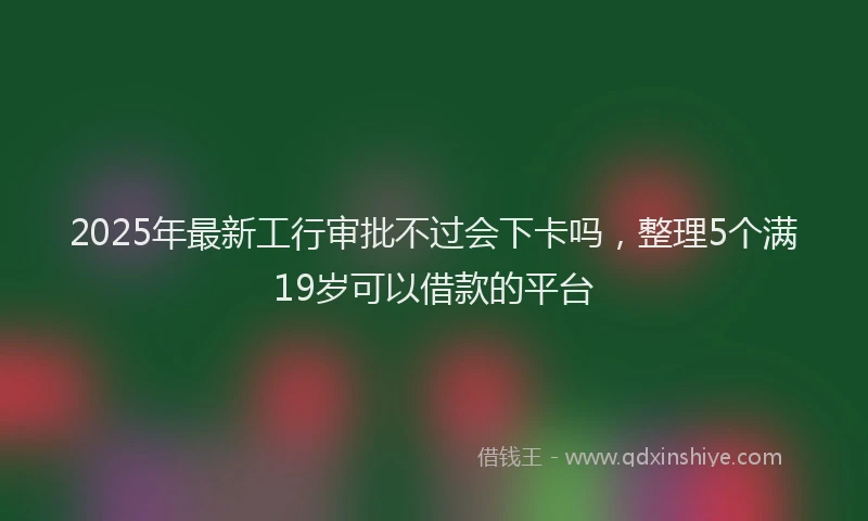 2025年最新工行审批不过会下卡吗，整理5个满19岁可以借款的平台