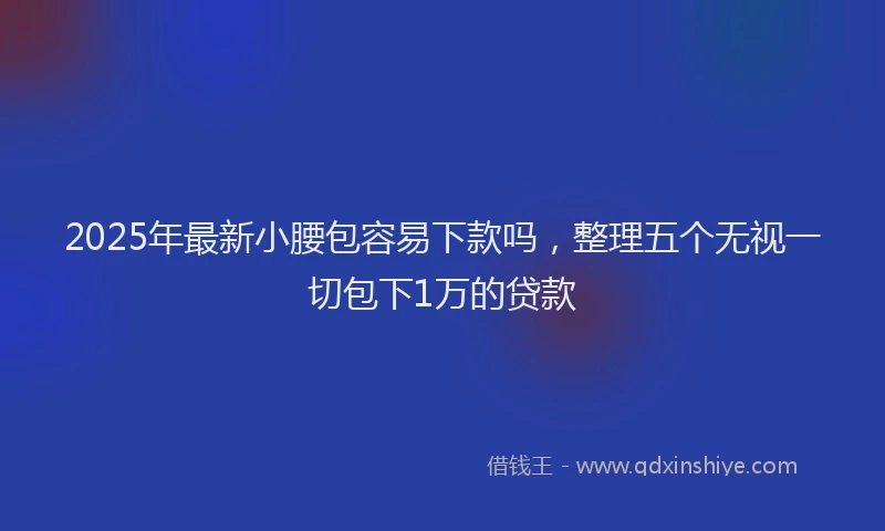 2025年最新小腰包容易下款吗，整理五个无视一切包下1万的贷款