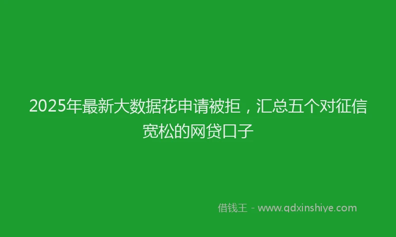2025年最新大数据花申请被拒，汇总五个对征信宽松的网贷口子