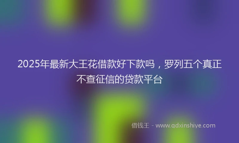 2025年最新大王花借款好下款吗，罗列五个真正不查征信的贷款平台