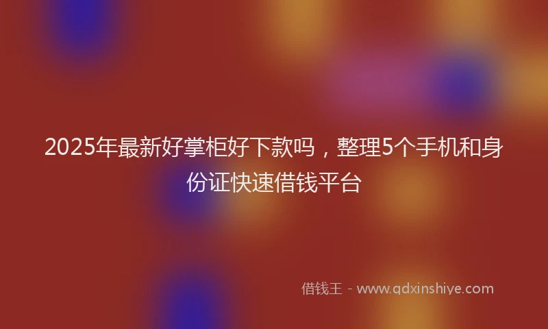 2025年最新好掌柜好下款吗，整理5个手机和身份证快速借钱平台
