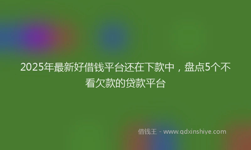 2025年最新好借钱平台还在下款中，盘点5个不看欠款的贷款平台