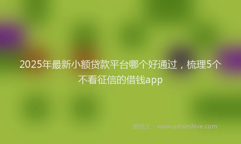 2025年最新小额贷款平台哪个好通过，梳理5个不看征信的借钱app