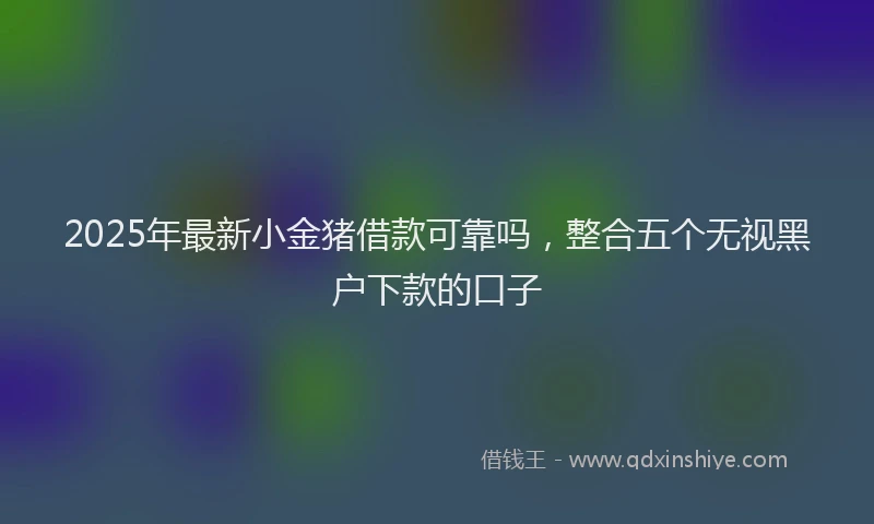 2025年最新小金猪借款可靠吗，整合五个无视黑户下款的口子