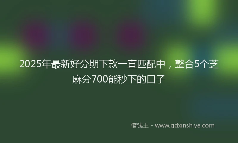 2025年最新好分期下款一直匹配中，整合5个芝麻分700能秒下的口子