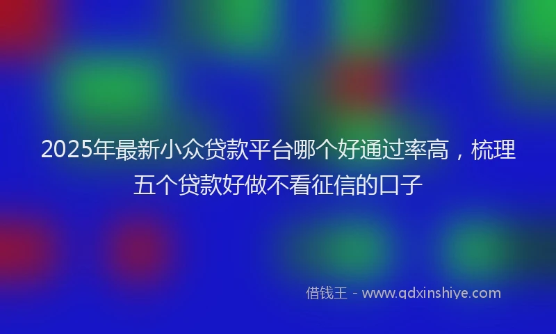 2025年最新小众贷款平台哪个好通过率高，梳理五个贷款好做不看征信的口子
