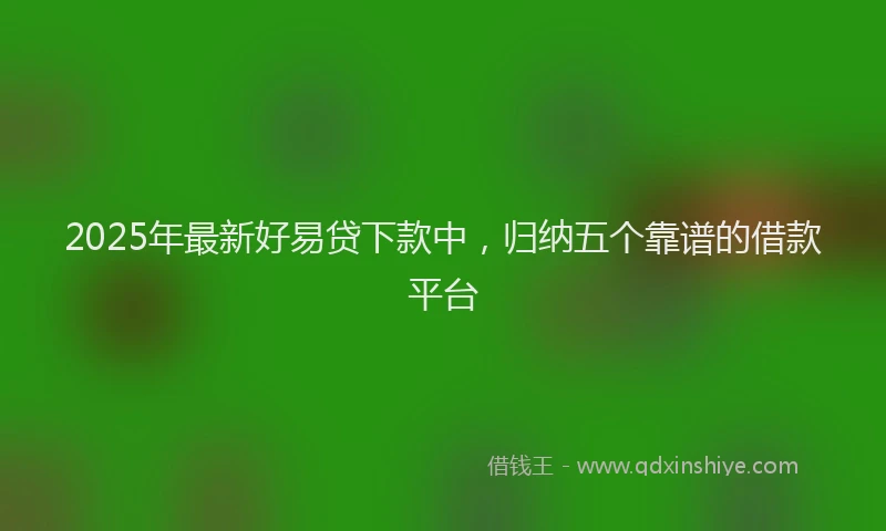2025年最新好易贷下款中，归纳五个靠谱的借款平台