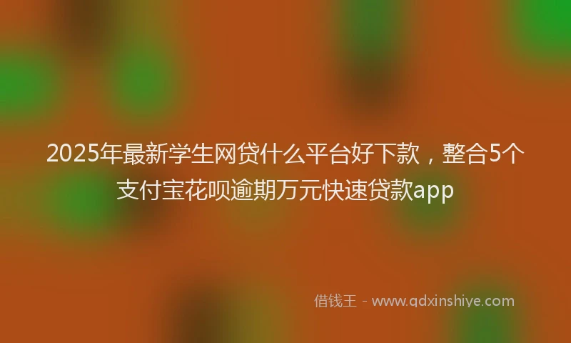 2025年最新学生网贷什么平台好下款，整合5个支付宝花呗逾期万元快速贷款app