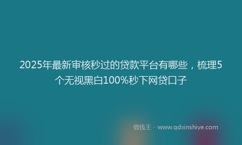 2025年最新审核秒过的贷款平台有哪些，梳理5个无视黑白100%秒下网贷口子