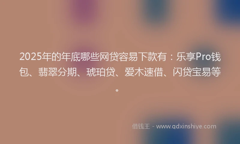 2025年的年底哪些网贷容易下款有：乐享Pro钱包、翡翠分期、琥珀贷、爱木速借、闪贷宝易等。