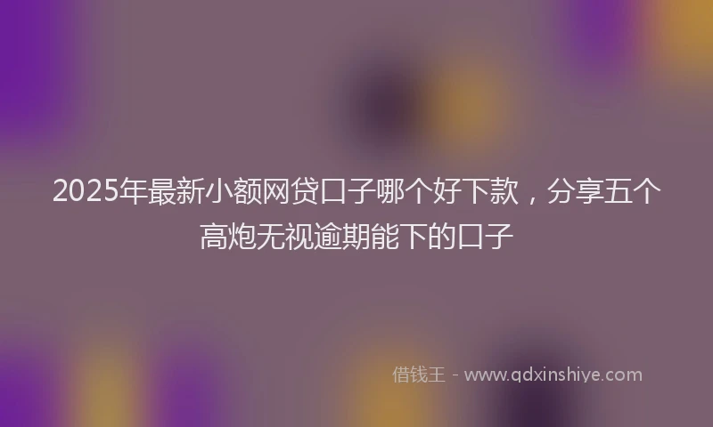 2025年最新小额网贷口子哪个好下款，分享五个高炮无视逾期能下的口子