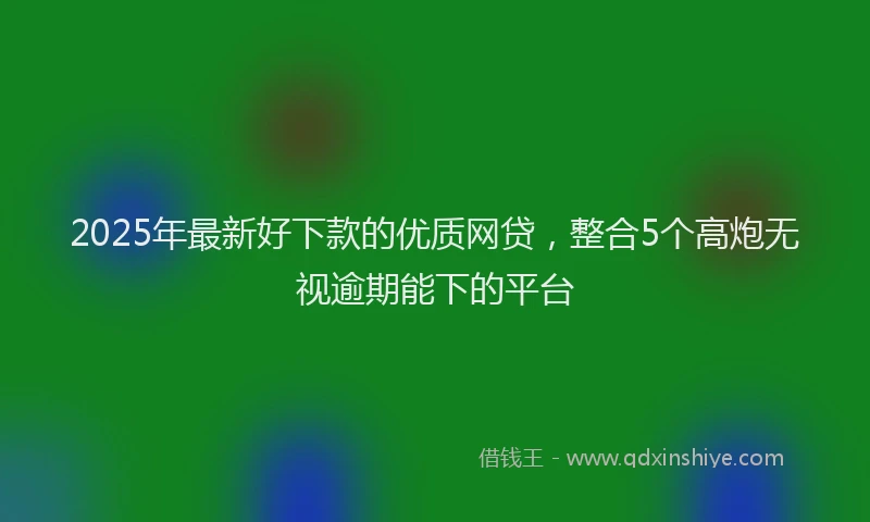 2025年最新好下款的优质网贷，整合5个高炮无视逾期能下的平台