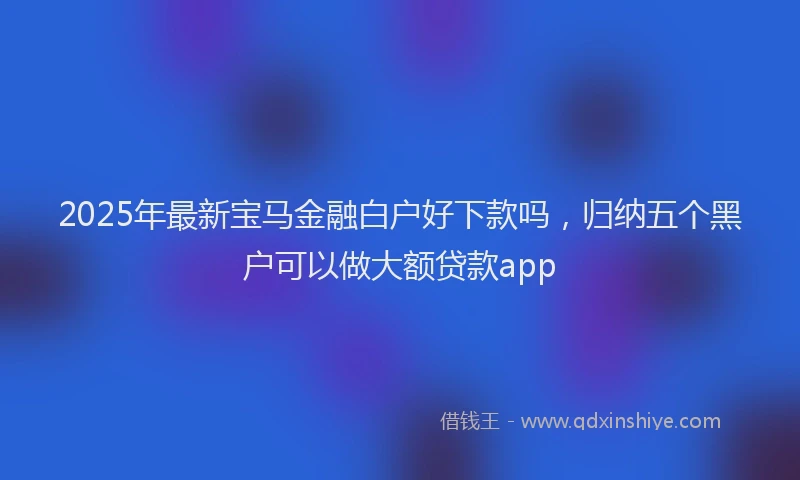 2025年最新宝马金融白户好下款吗，归纳五个黑户可以做大额贷款app