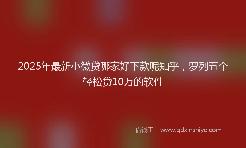 2025年最新小微贷哪家好下款呢知乎，罗列五个轻松贷10万的软件