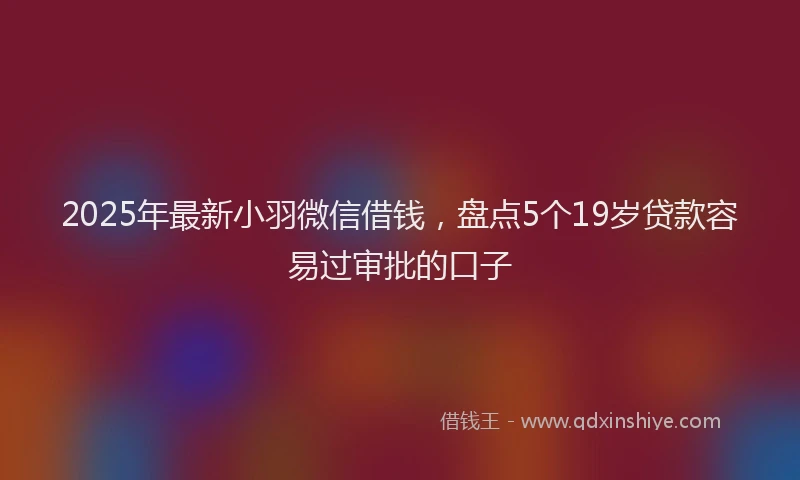2025年最新小羽微信借钱，盘点5个19岁贷款容易过审批的口子