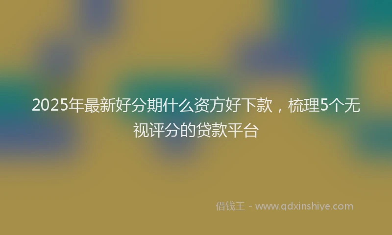 2025年最新好分期什么资方好下款，梳理5个无视评分的贷款平台