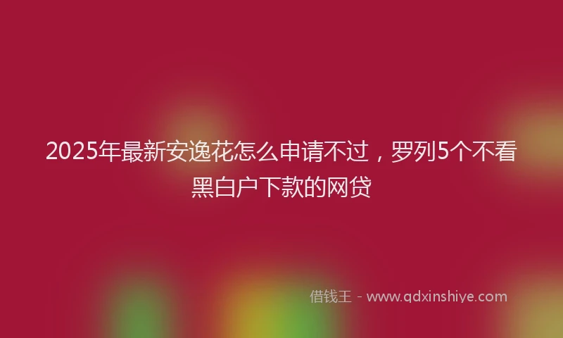 2025年最新安逸花怎么申请不过，罗列5个不看黑白户下款的网贷