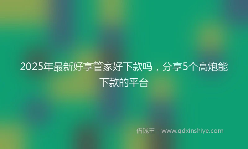 2025年最新好享管家好下款吗，分享5个高炮能下款的平台