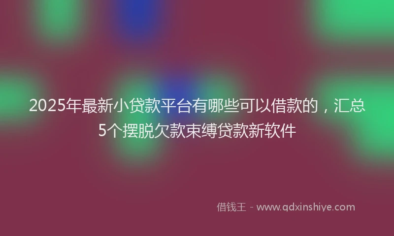 2025年最新小贷款平台有哪些可以借款的，汇总5个摆脱欠款束缚贷款新软件