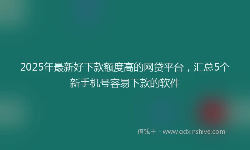 2025年最新好下款额度高的网贷平台，汇总5个新手机号容易下款的软件
