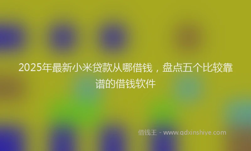 2025年最新小米贷款从哪借钱，盘点五个比较靠谱的借钱软件